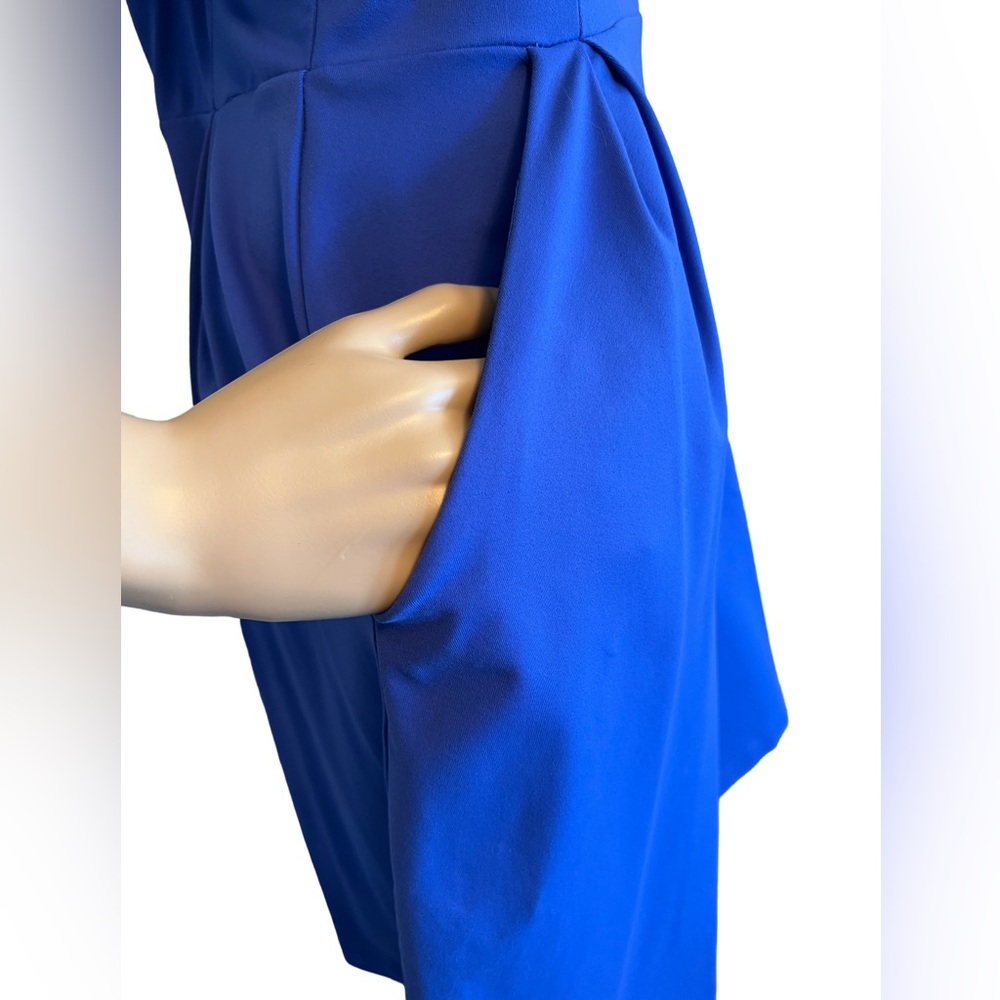 Cynthia Rowley  Size M  EUC Blue Nylon Stretch Sleeveless Knee Length Dress - Picture 4 of 10